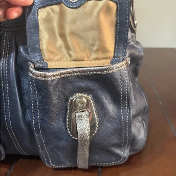 Coach Limited Edition XL North South Tote Metallic Blue - Picture 5 of 16